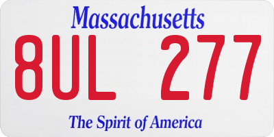 MA license plate 8UL277