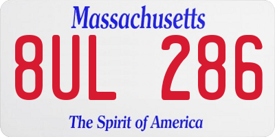 MA license plate 8UL286