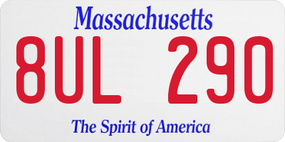 MA license plate 8UL290