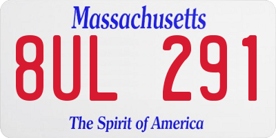 MA license plate 8UL291