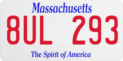 MA license plate 8UL293