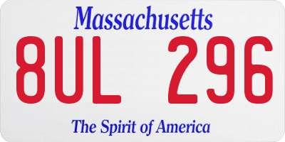 MA license plate 8UL296