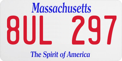MA license plate 8UL297