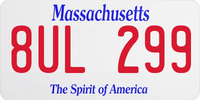 MA license plate 8UL299