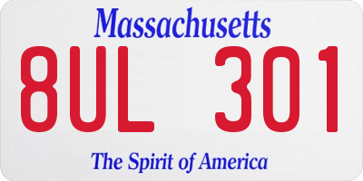 MA license plate 8UL301