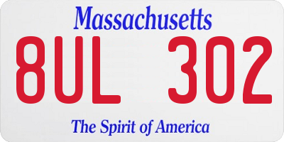 MA license plate 8UL302