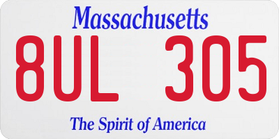 MA license plate 8UL305