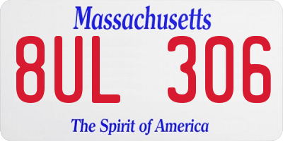 MA license plate 8UL306