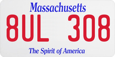 MA license plate 8UL308