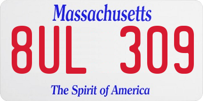 MA license plate 8UL309