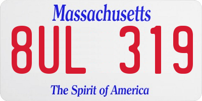 MA license plate 8UL319