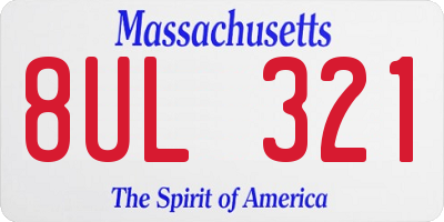 MA license plate 8UL321