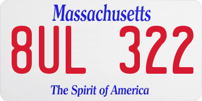 MA license plate 8UL322