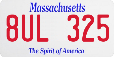 MA license plate 8UL325