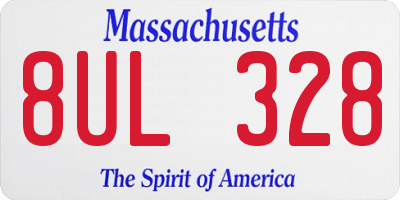 MA license plate 8UL328