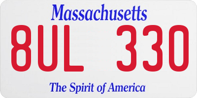 MA license plate 8UL330