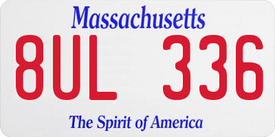 MA license plate 8UL336