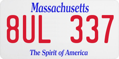 MA license plate 8UL337
