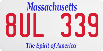MA license plate 8UL339