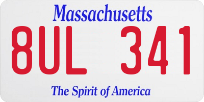 MA license plate 8UL341
