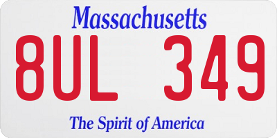 MA license plate 8UL349