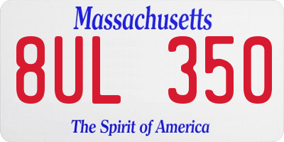MA license plate 8UL350
