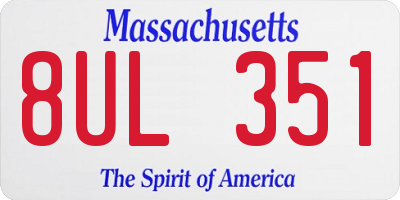 MA license plate 8UL351