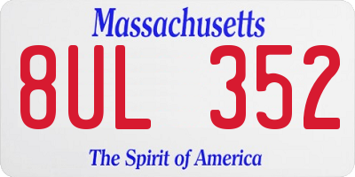 MA license plate 8UL352