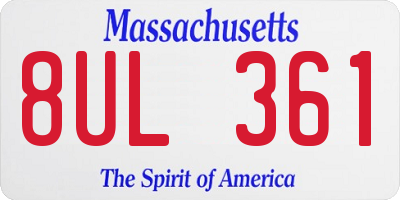 MA license plate 8UL361