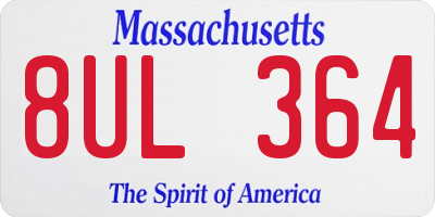 MA license plate 8UL364