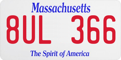 MA license plate 8UL366