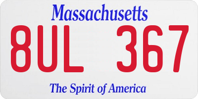 MA license plate 8UL367