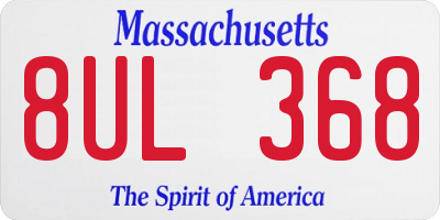MA license plate 8UL368