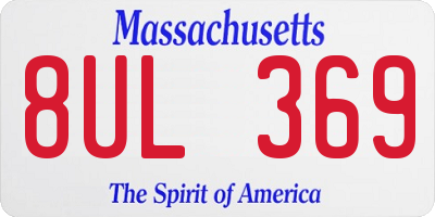 MA license plate 8UL369
