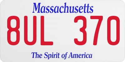 MA license plate 8UL370