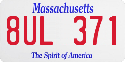 MA license plate 8UL371