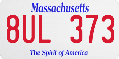MA license plate 8UL373