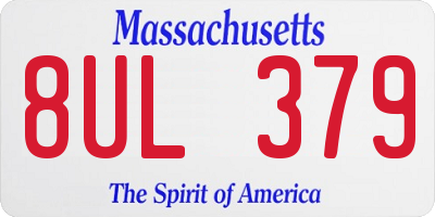 MA license plate 8UL379