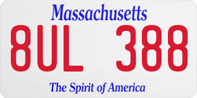 MA license plate 8UL388