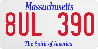 MA license plate 8UL390
