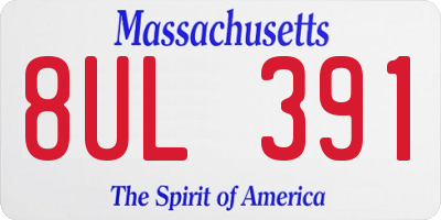 MA license plate 8UL391