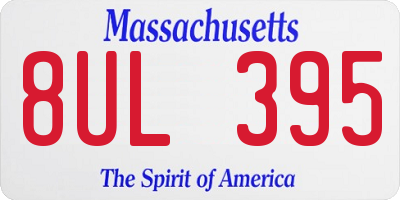 MA license plate 8UL395