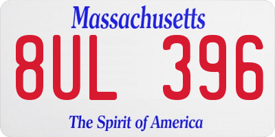 MA license plate 8UL396
