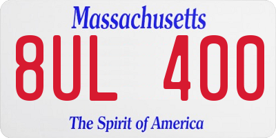 MA license plate 8UL400
