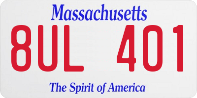 MA license plate 8UL401