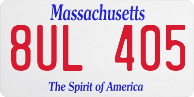 MA license plate 8UL405