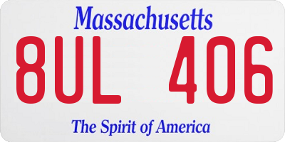 MA license plate 8UL406