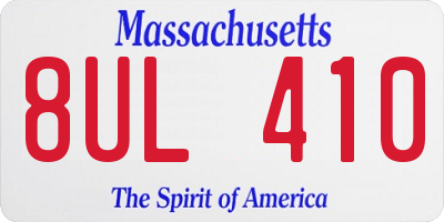 MA license plate 8UL410