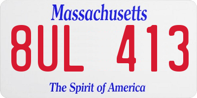 MA license plate 8UL413