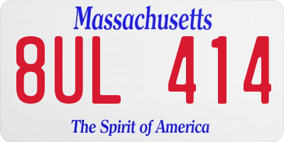 MA license plate 8UL414